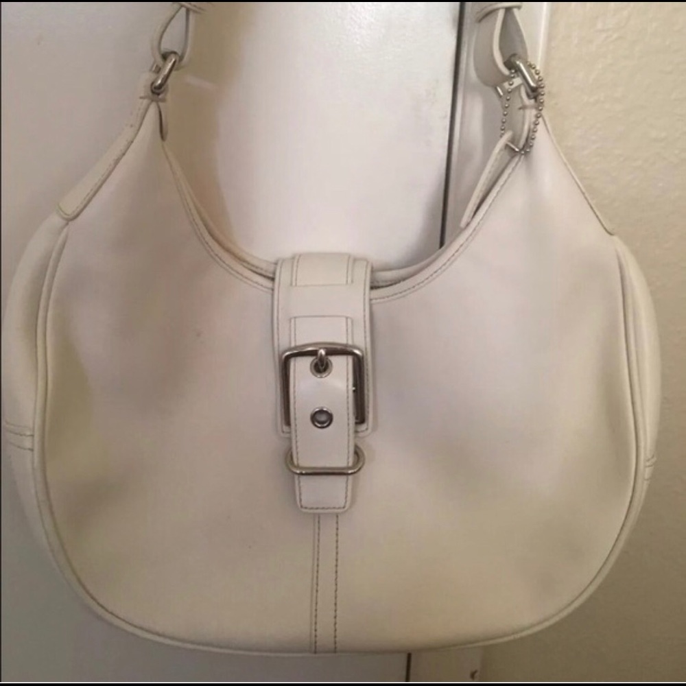Coach white leather